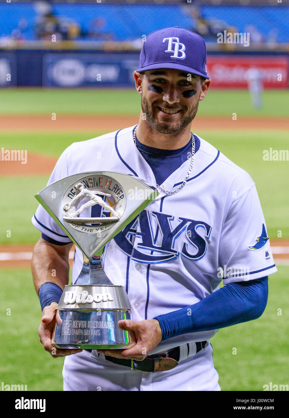 Tropicana Field. 07th Apr, 2017. Florida, USATampa Bay Rays center fielder Kevin Kiermaier (39