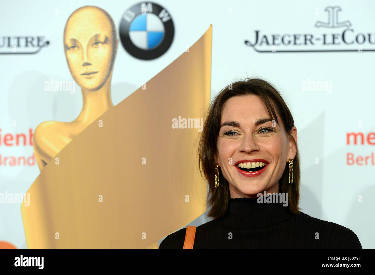 Berlin, Germany. 8th Apr, 2017. Actress Christiane Paul arrives at the reception for the nominees of the German Film Award ('Deutscher Filmpreis') in Berlin, Germany, 8 April 2017. Photo: Maurizio Gambarini/dpa/Alamy Live News Stock Photo