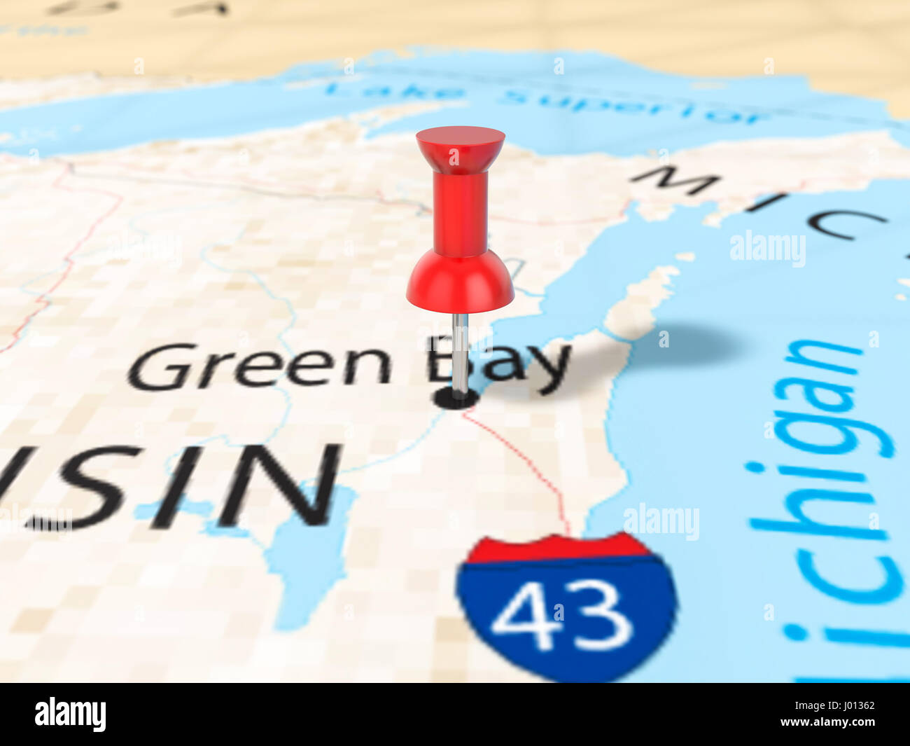 Map of green bay hi-res stock photography and images - Alamy