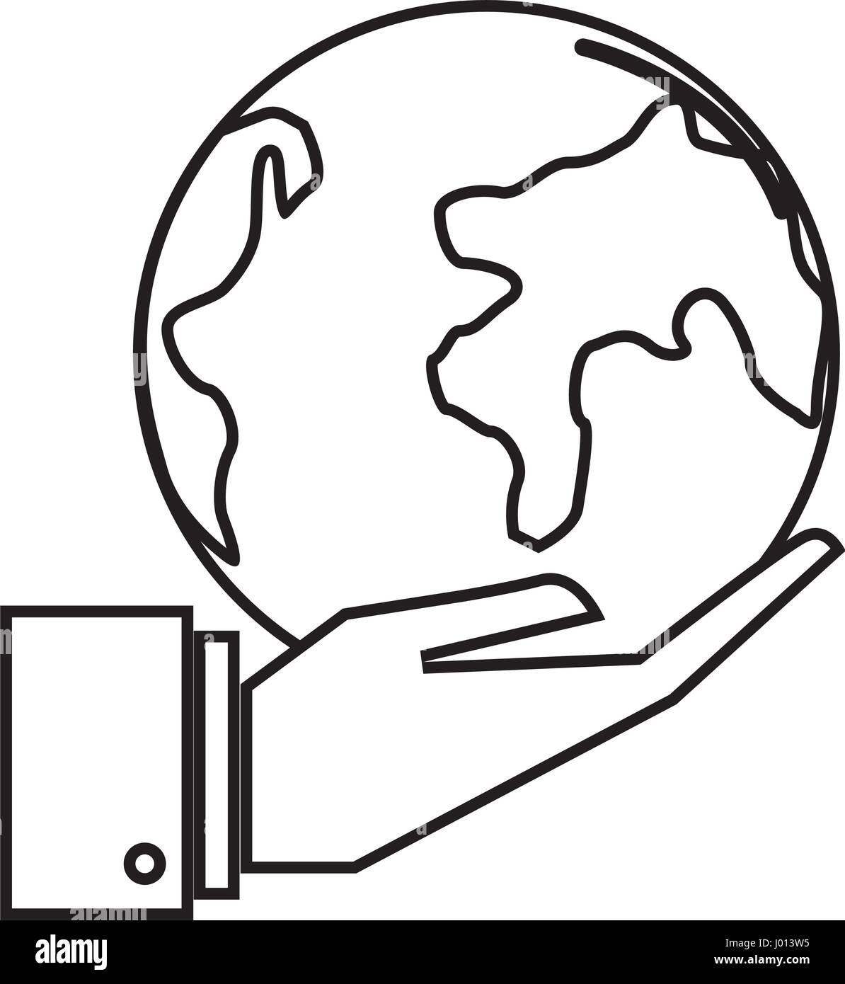 figure earth planet in the hand icon Stock Vector Image & Art - Alamy