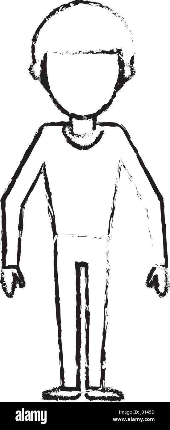 sketch of the man character faceless portrait vector illustration::  tasmeemME.com