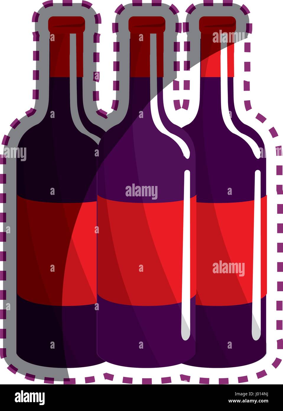 sticker tasty wine bottles beverage icon Stock Vector Image & Art - Alamy