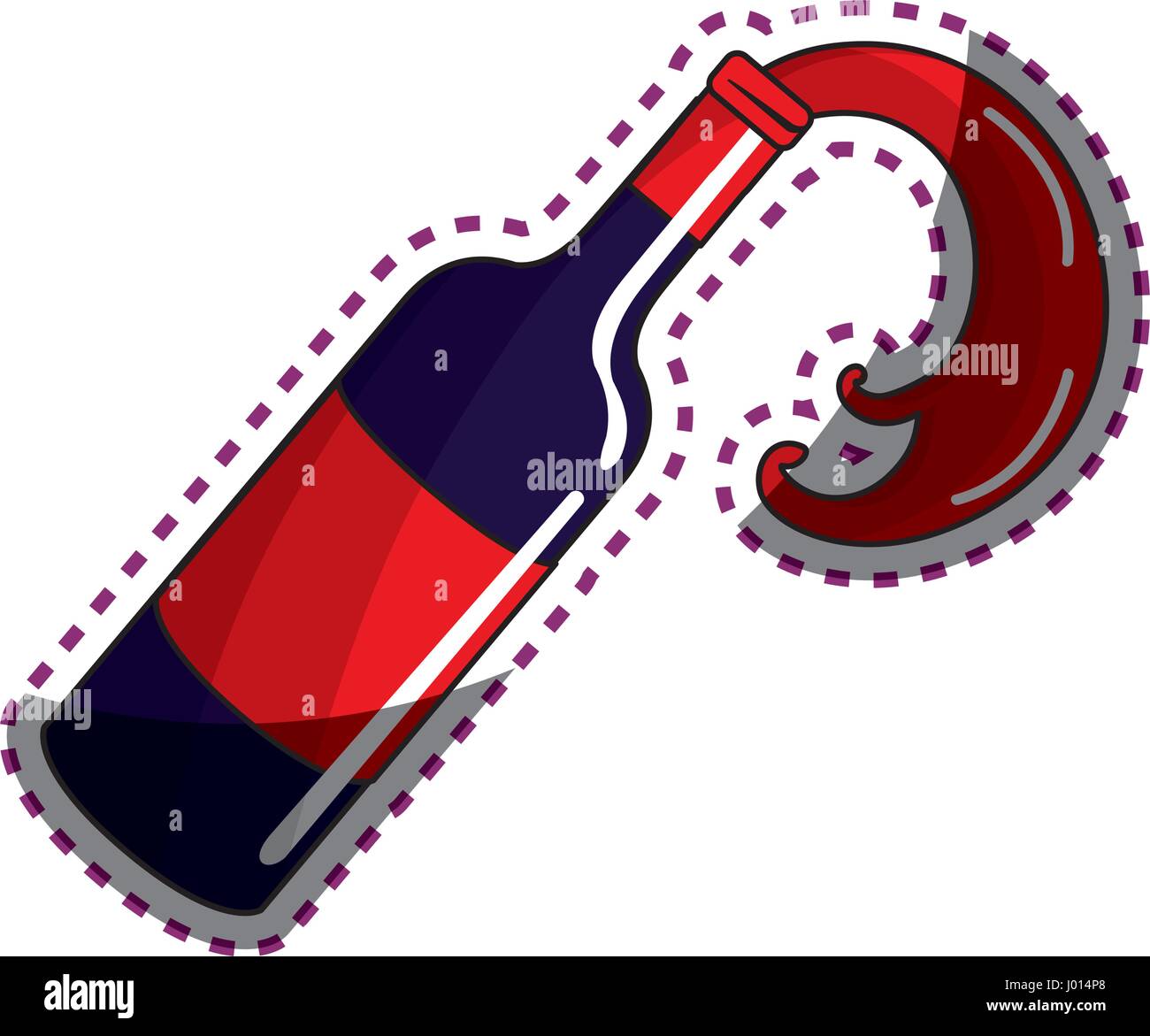 sticker bottle splashing wine icon Stock Vector Image & Art - Alamy