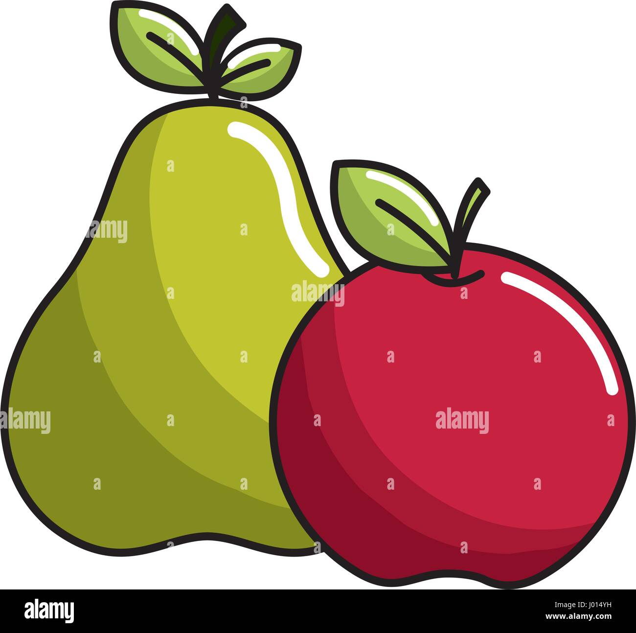 pear and apple fruit icon stock Stock Vector Image & Art - Alamy