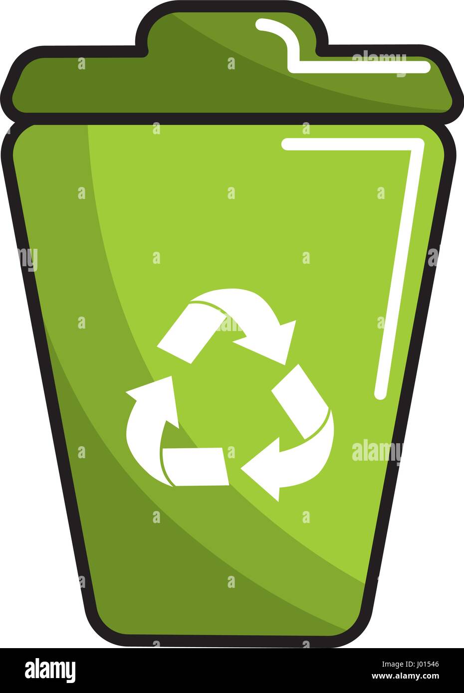 green can trash with recycling symbol Stock Vector Image & Art - Alamy