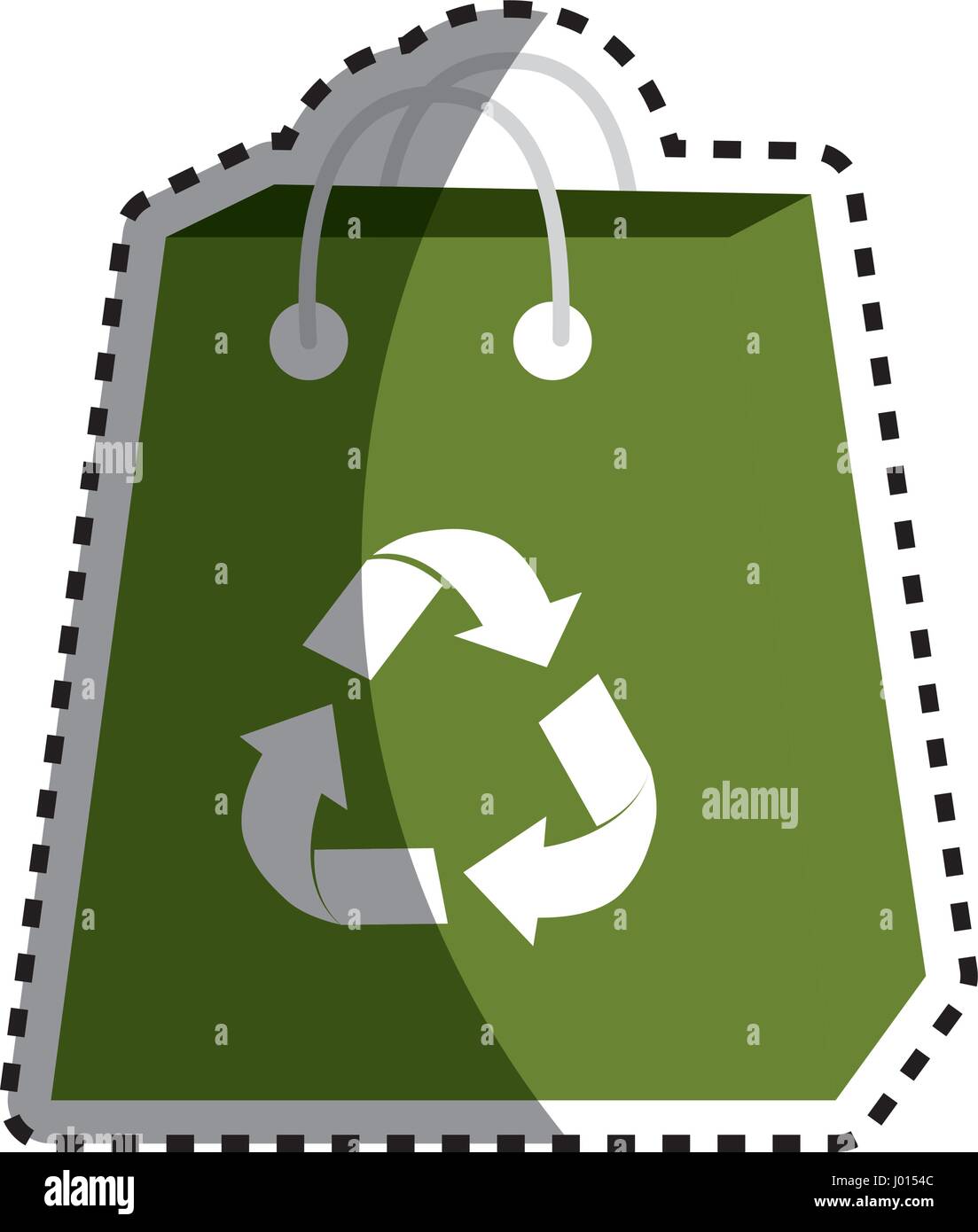 sticker green bag with reduce, reuse and recycle symbol Stock Vector ...