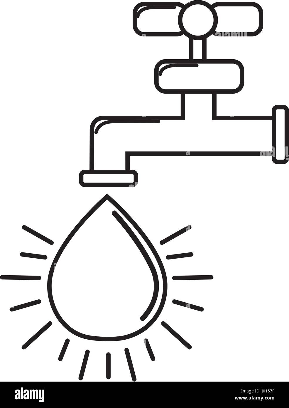 silhouette faucet with drop of water icon Stock Vector Image & Art - Alamy