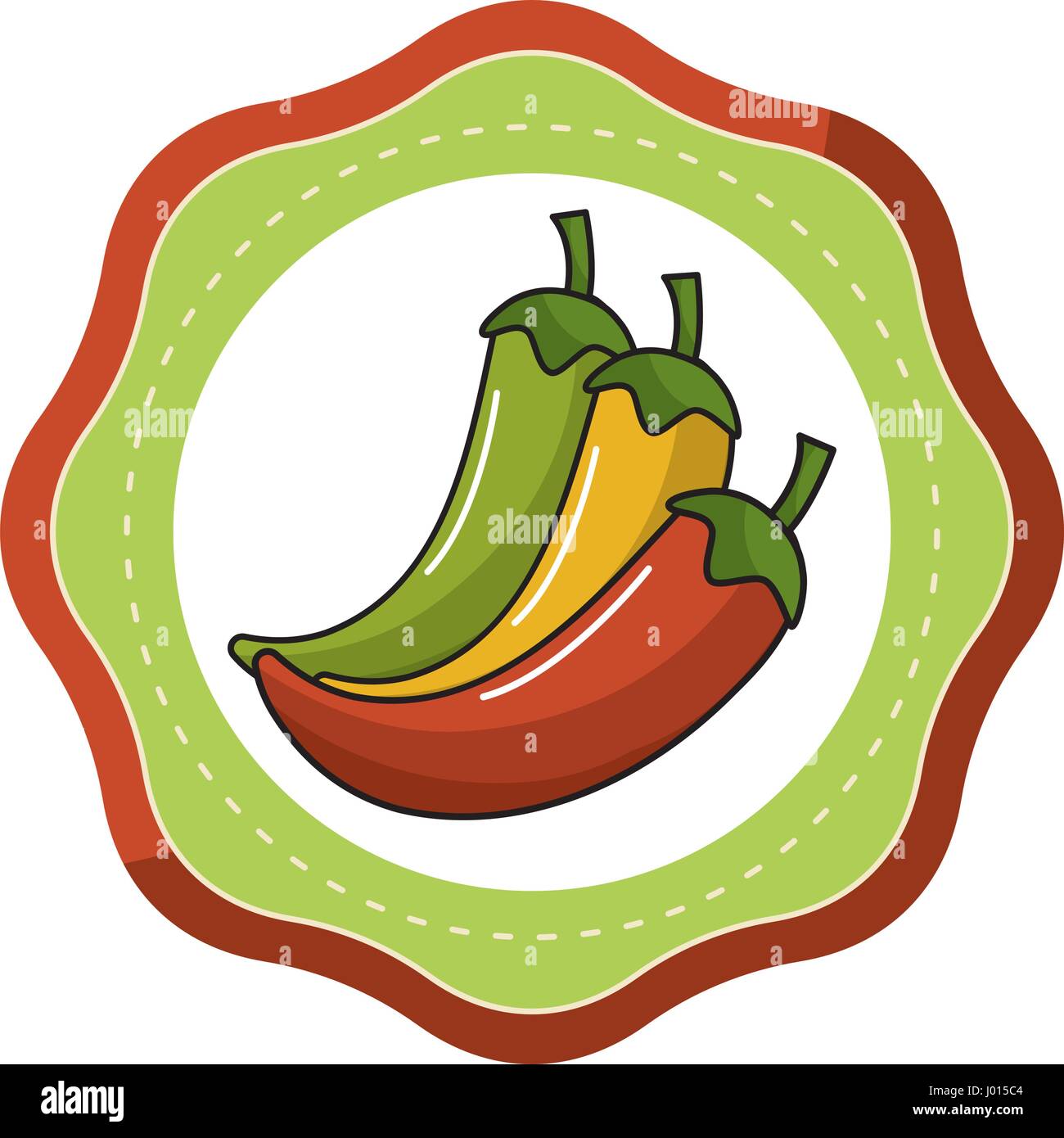 sticker chili pepper vegetable icon Stock Vector Image & Art - Alamy