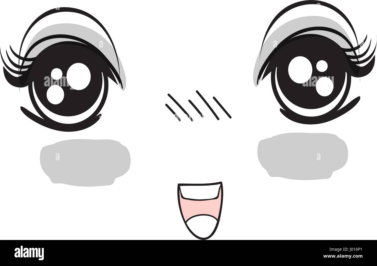 anime surprised happy face woman Stock Vector Image & Art - Alamy