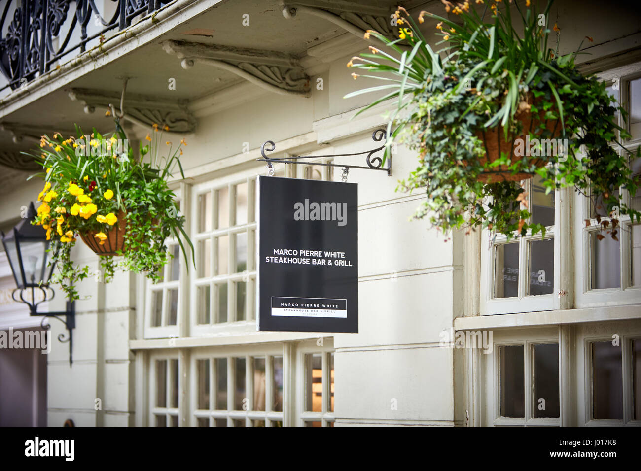 Sign outside Marco Pierre White's Steakhouse, Bar & Grill in Windsor Stock  Photo - Alamy