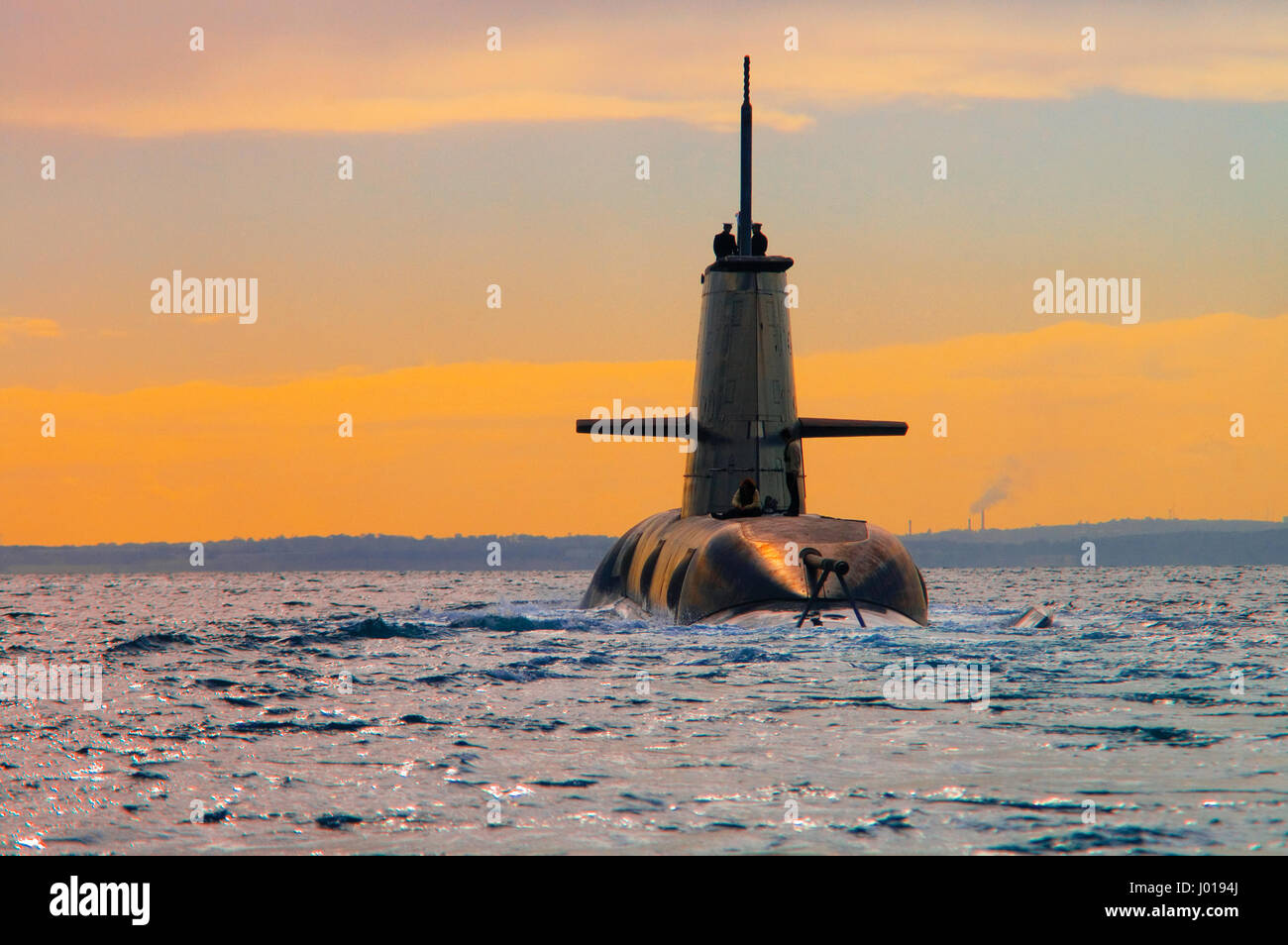 Rear view of an Australian Navy Collins Class submarine, HMAS Rankin as