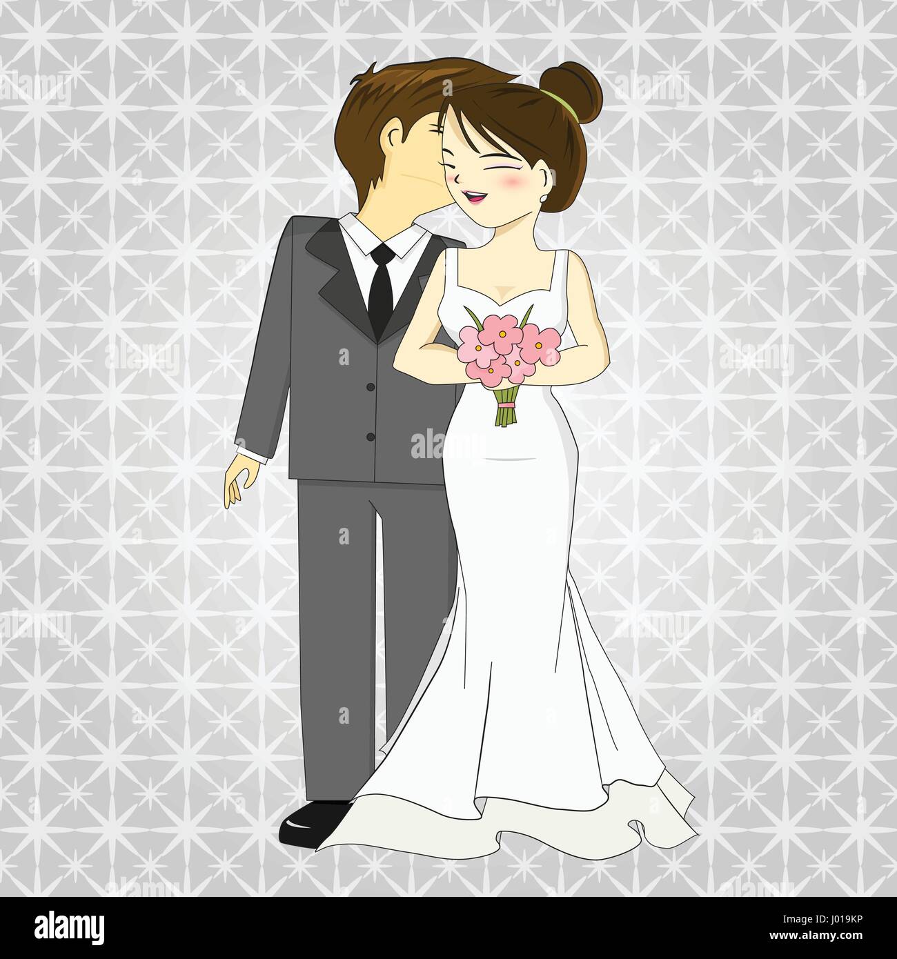 Bride And Groom Cartoon Vector Stock Vector Image Art Alamy