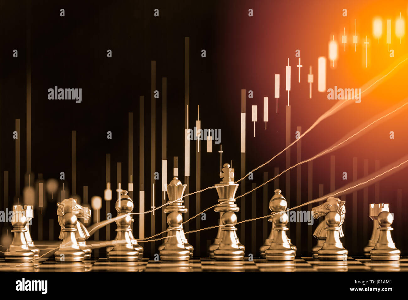 chess game on board indicators chart forex and graph stock market finance  investment business digital marketing finance concept Stock Photo - Alamy