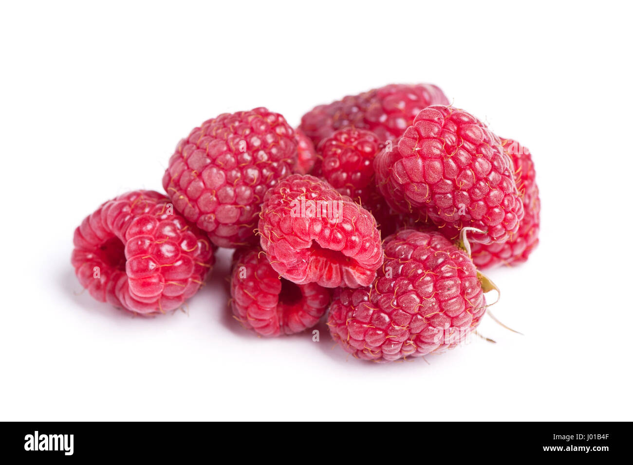 Group of raspberries isolated on white background Stock Photo Alamy