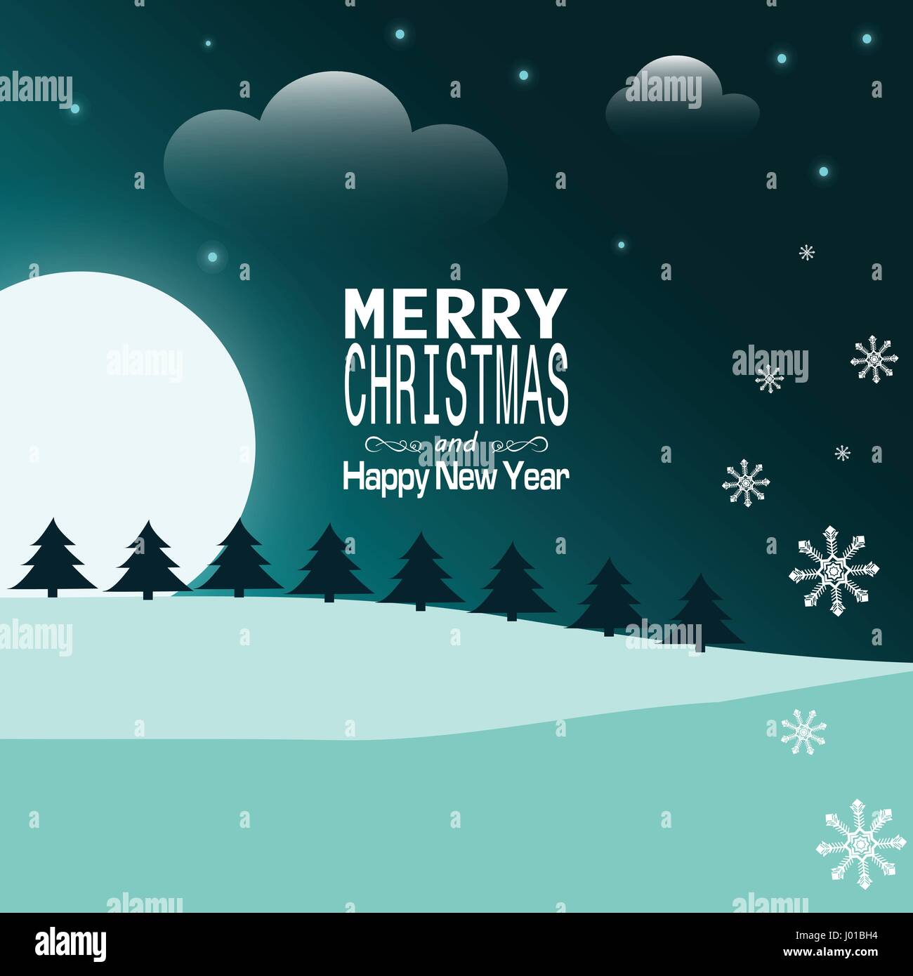Merry Christmas Landscape Vector Stock Vector Image & Art - Alamy