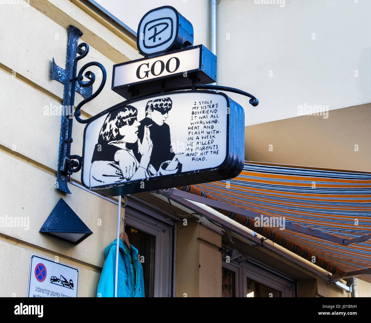 Goo shop selling vintage clothes, Second hand clothing, quirky shop sign, Oderbergerstrasse