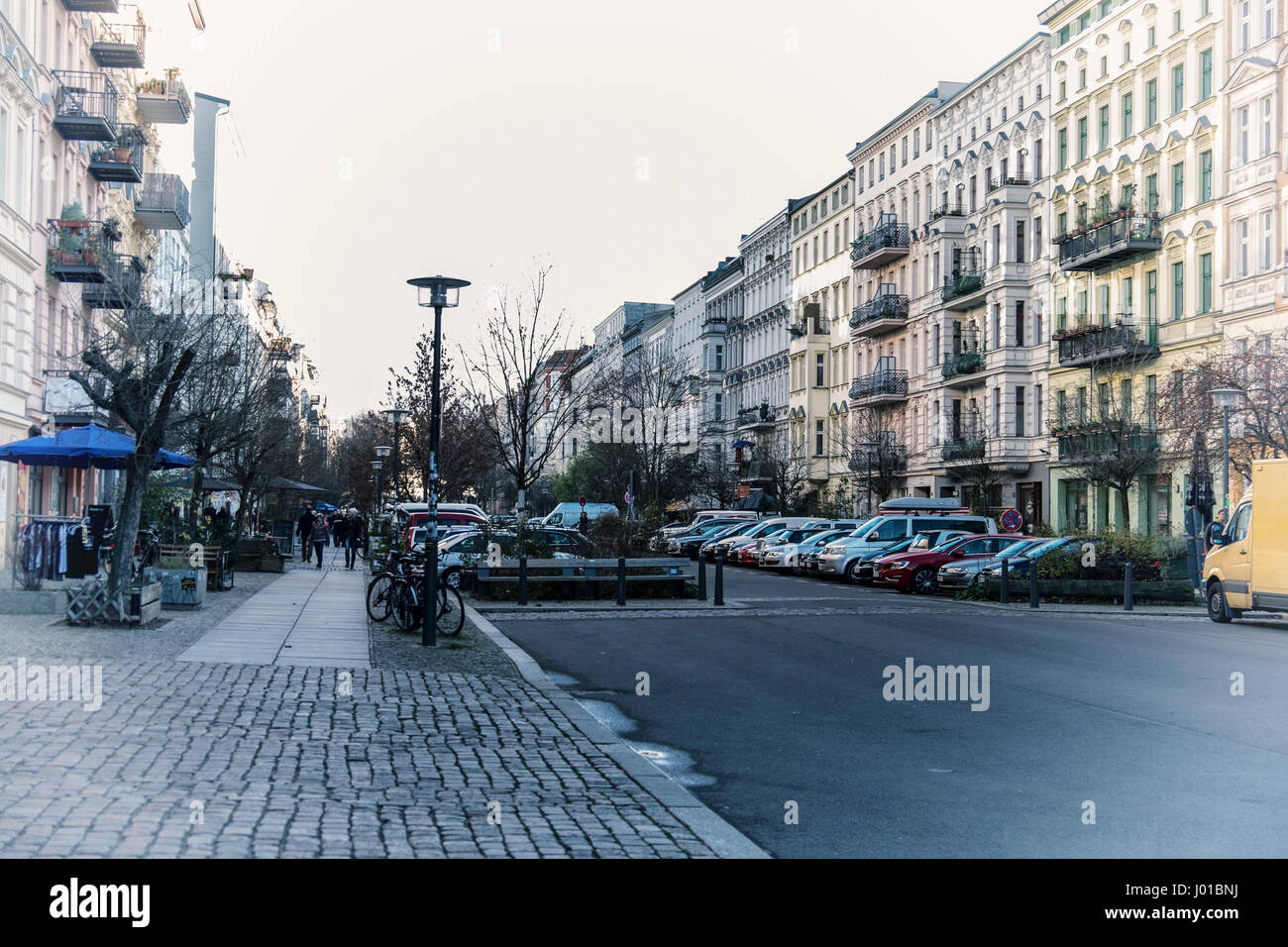 Berlin. Prenzlauer Berg, Oderbergerstrasse. Street view of elegant old