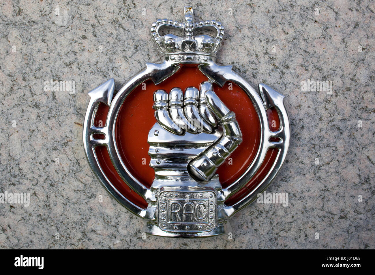 Royal Armoured Corps memorial cap badge Stock Photo