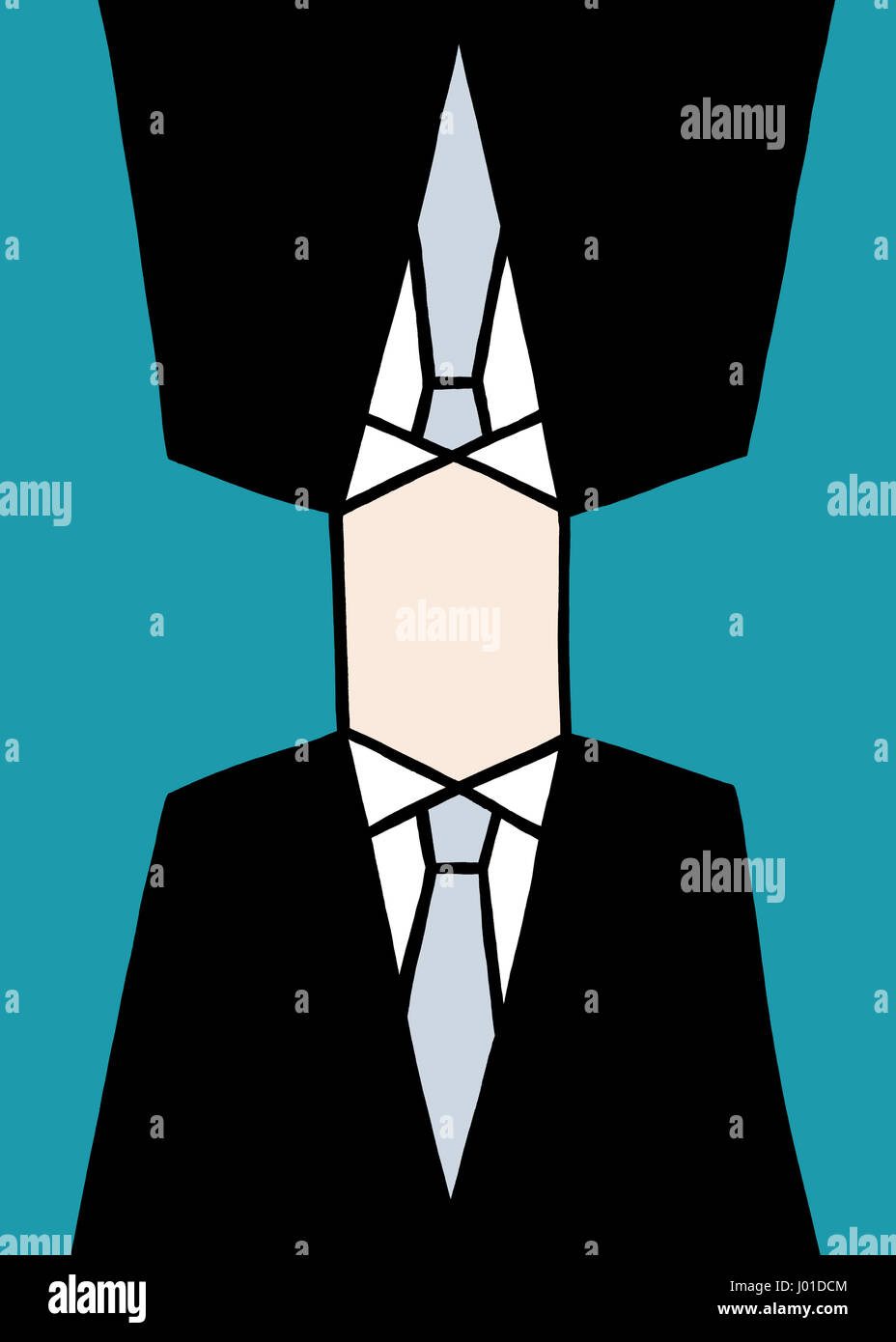You and me are of one mind. A business illustration about thinking different thoughts. Stock Photo