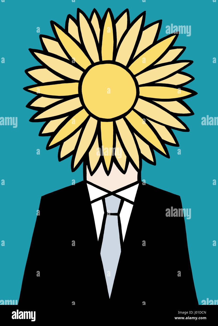 I am your sunshine. A business illustration about thinking different thoughts. Stock Photo