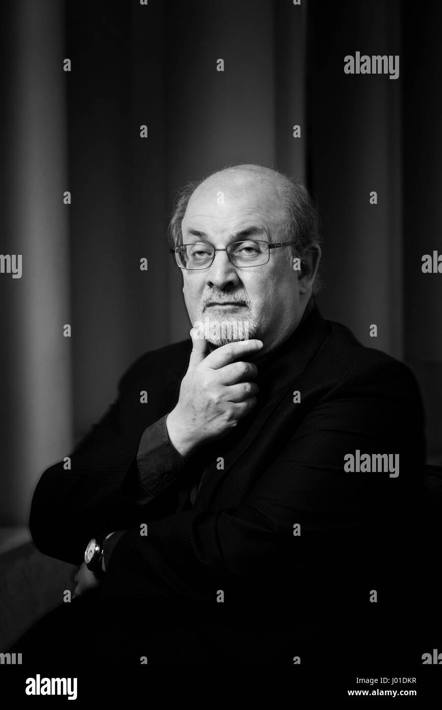Portrait of (Ahmed) Salman Rushdie (thanks to Hotel Park Hyatt Paris-Vendome) 11/09/2016 ©Philippe MATSAS/Opale Stock Photo