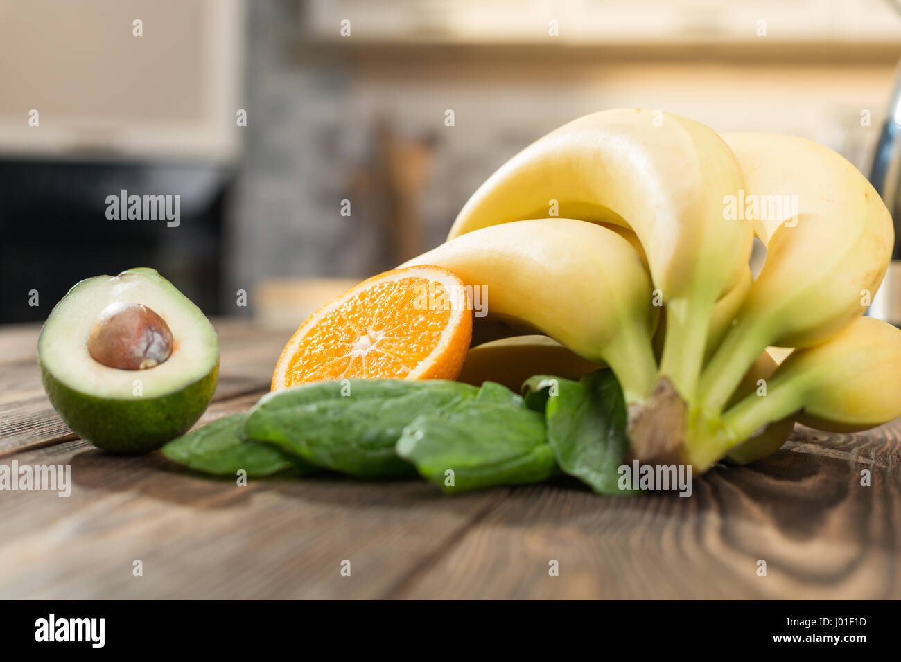 Fruits on the wooden table Stock Photo - Alamy