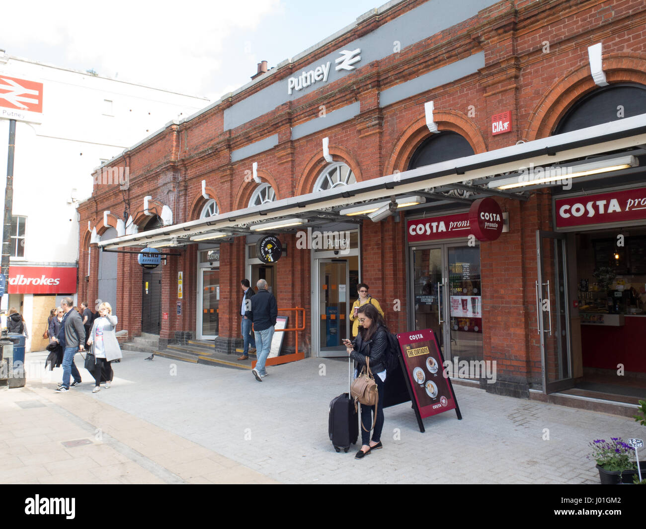 Putney railway station entrance Stock Photo