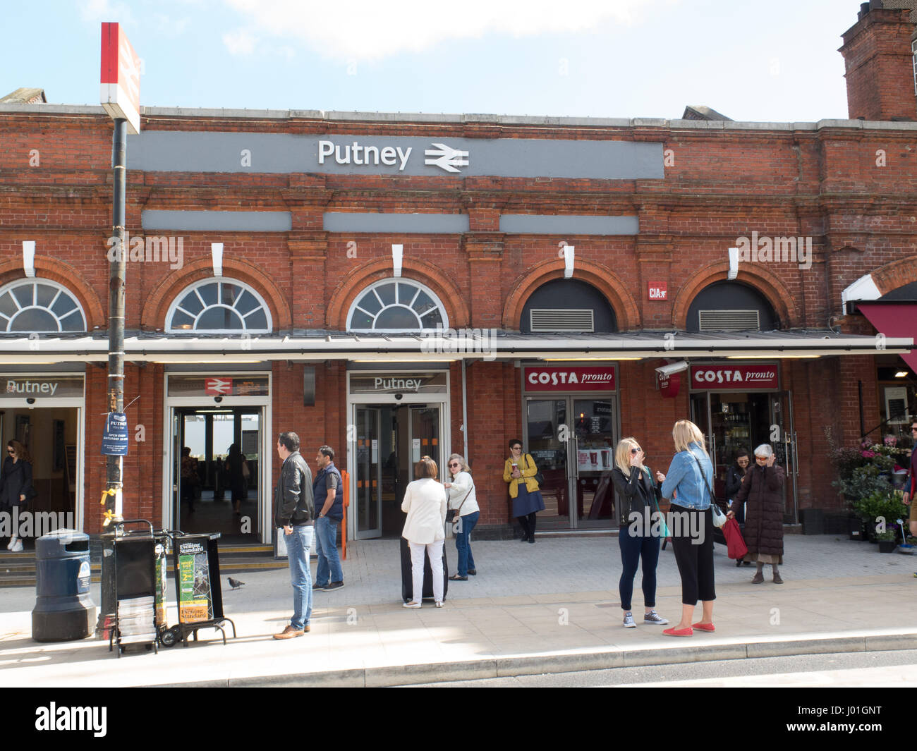 Putney railway station entrance Stock Photo