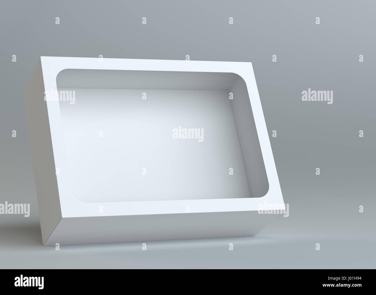 Realistic Empty Box A realistic white empty packaging cardboard box Stock Photo - Alamy