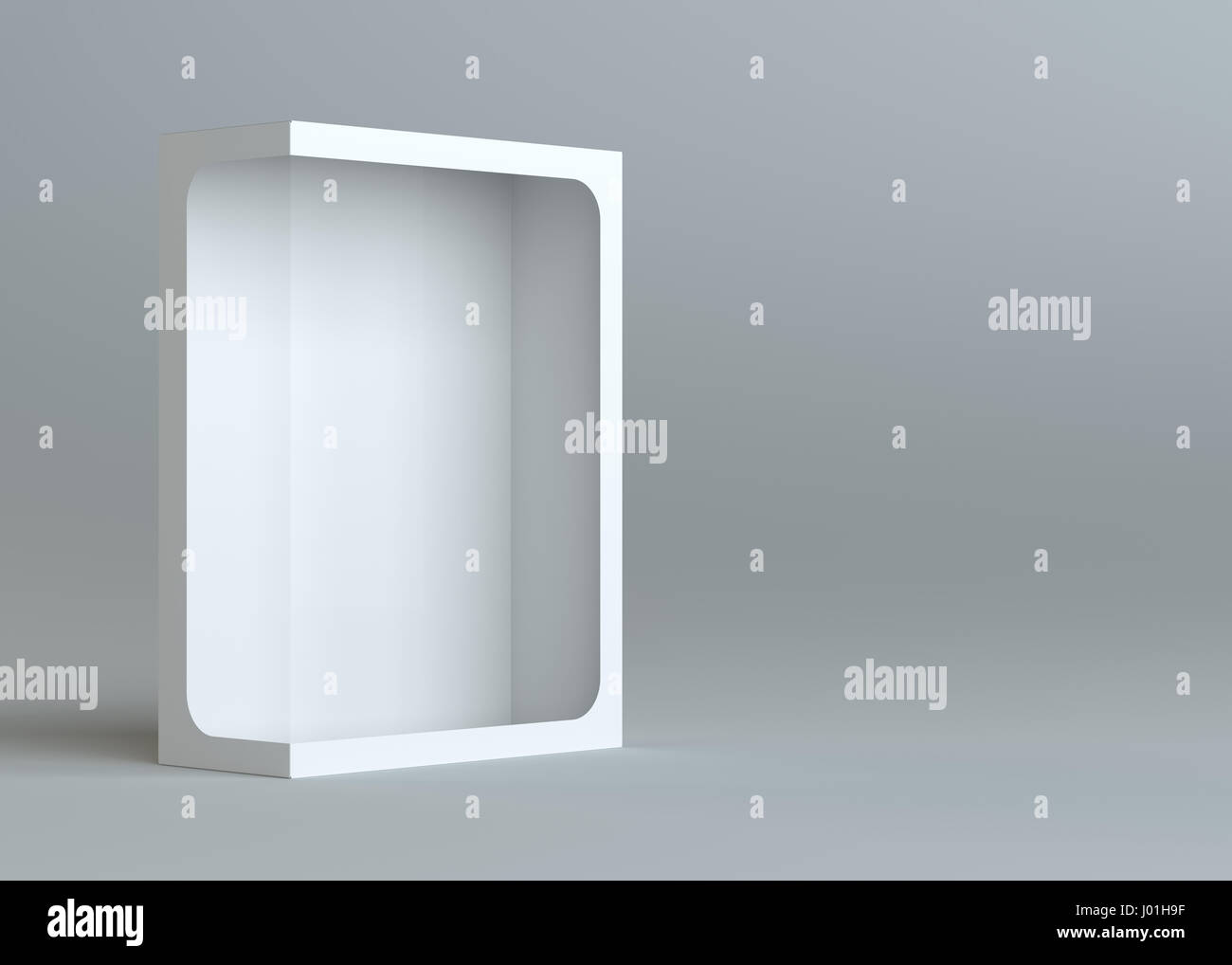 Realistic Empty Box A realistic white empty packaging cardboard box Stock Photo - Alamy