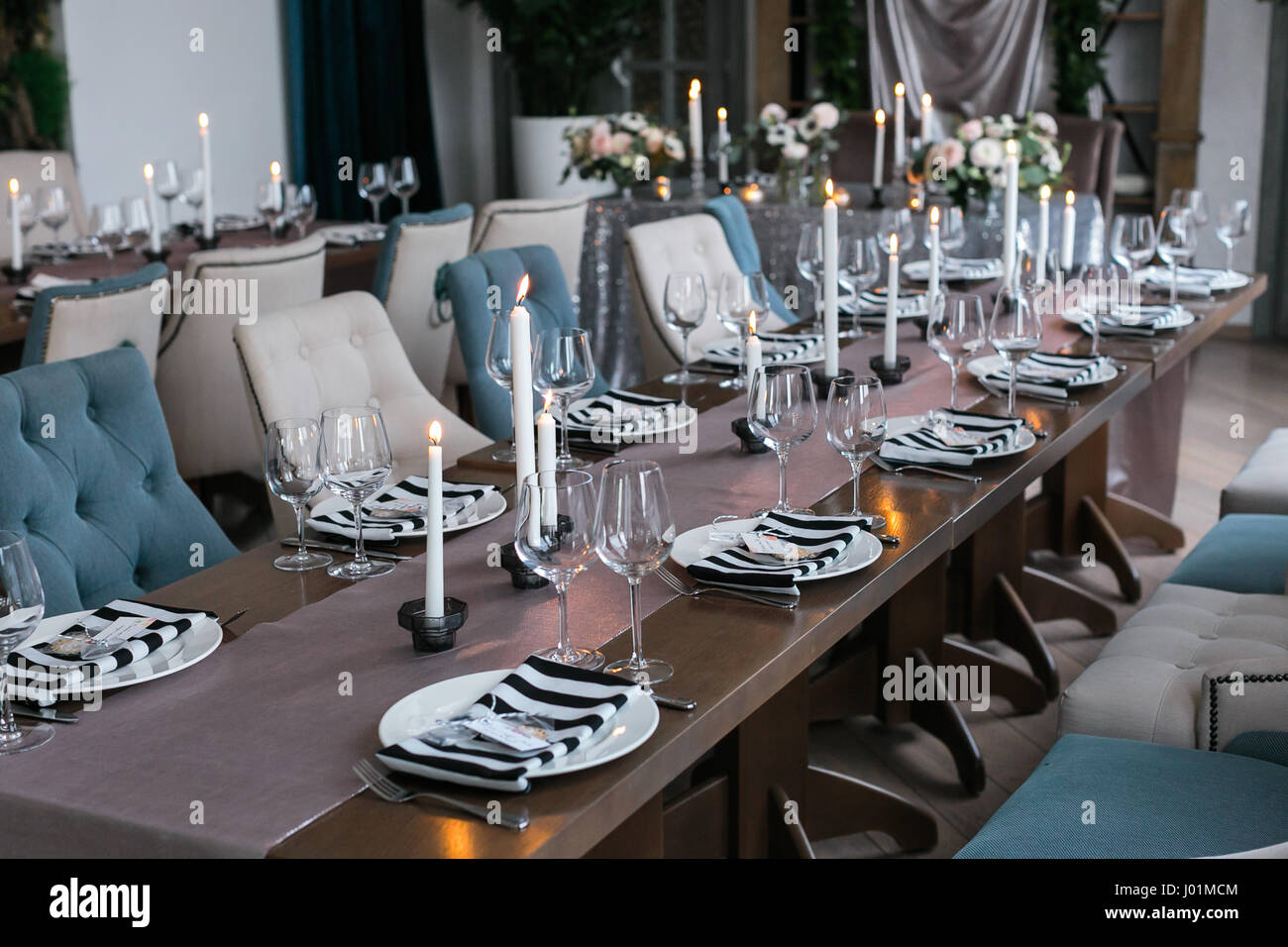 Wedding Festive decor. Wedding interior. Table layout concept. Table