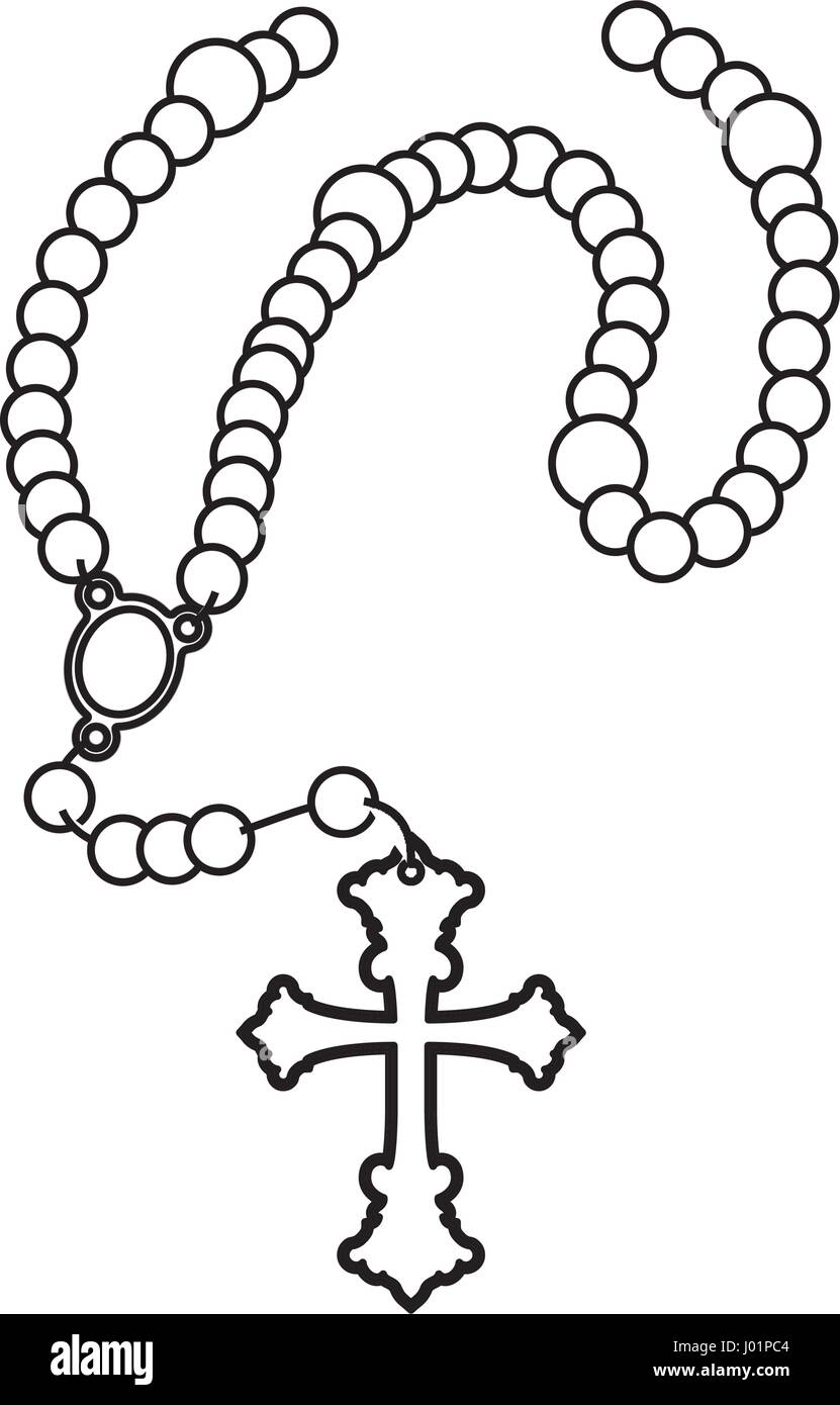 Rosary catholic faith icon vector illustration graphic design Stock ...