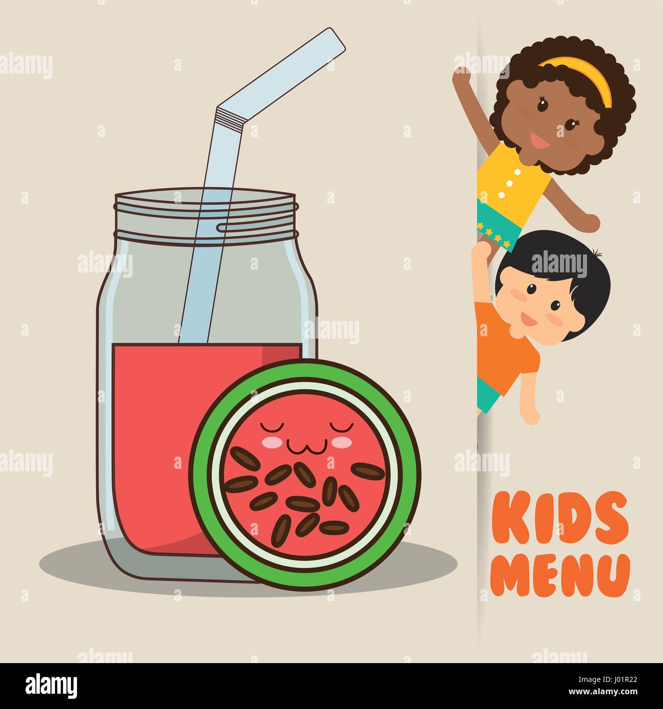 kids menu children watermelon juice diet Stock Vector Image & Art Alamy