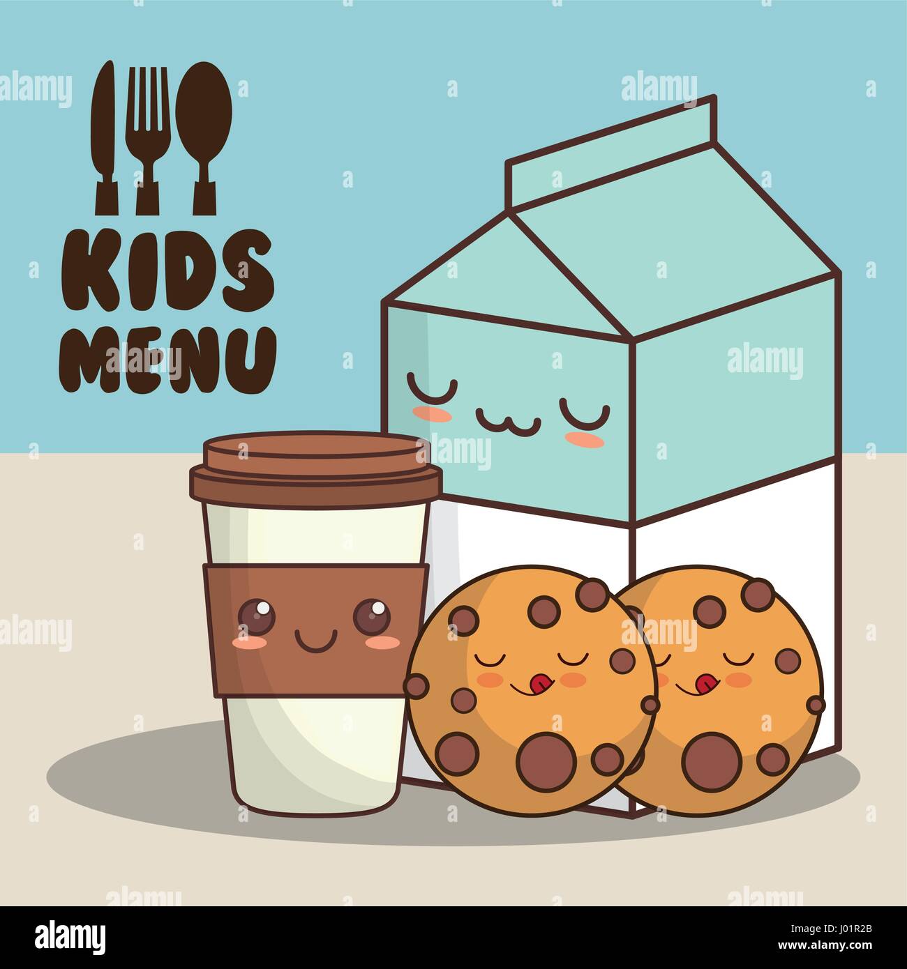 kids menu milk cookies Stock Vector Image & Art Alamy
