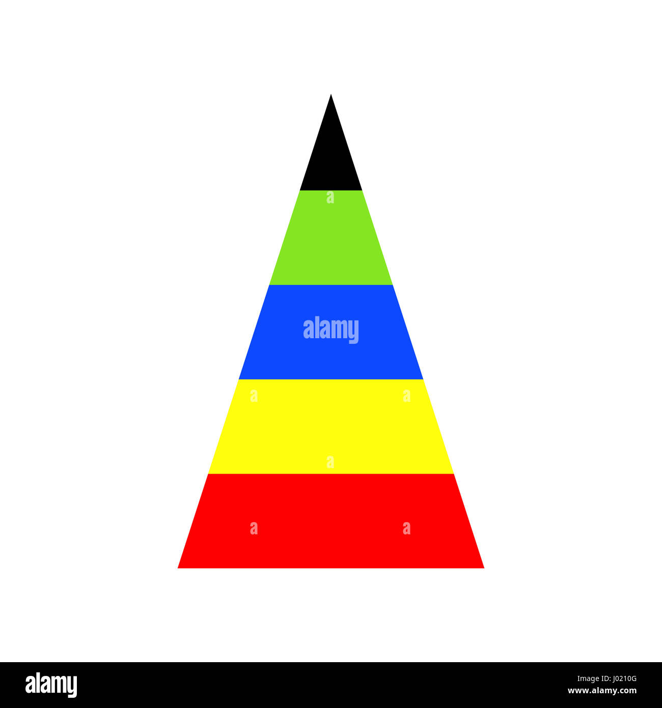 Pyramid graph with spectrum of colors. Business chart diagram template. Vector illustration Stock Photo