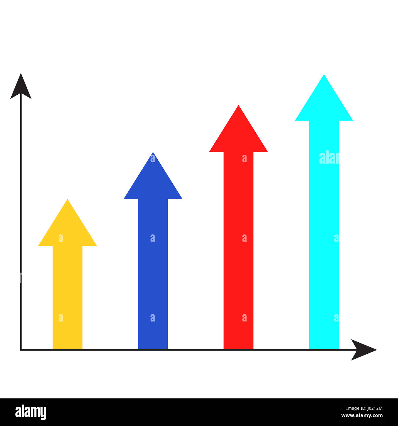 Arrow growth chart. Statistic infographic and infochart, vector illustration Stock Photo