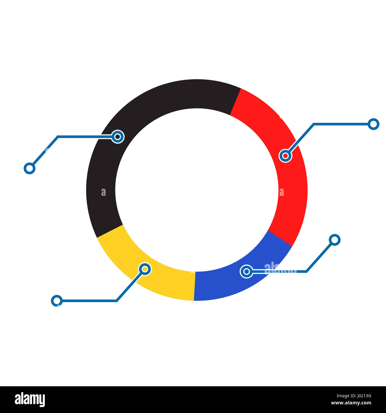 Pie color chart. Infochart financial statistic, vector illustration Stock Photo