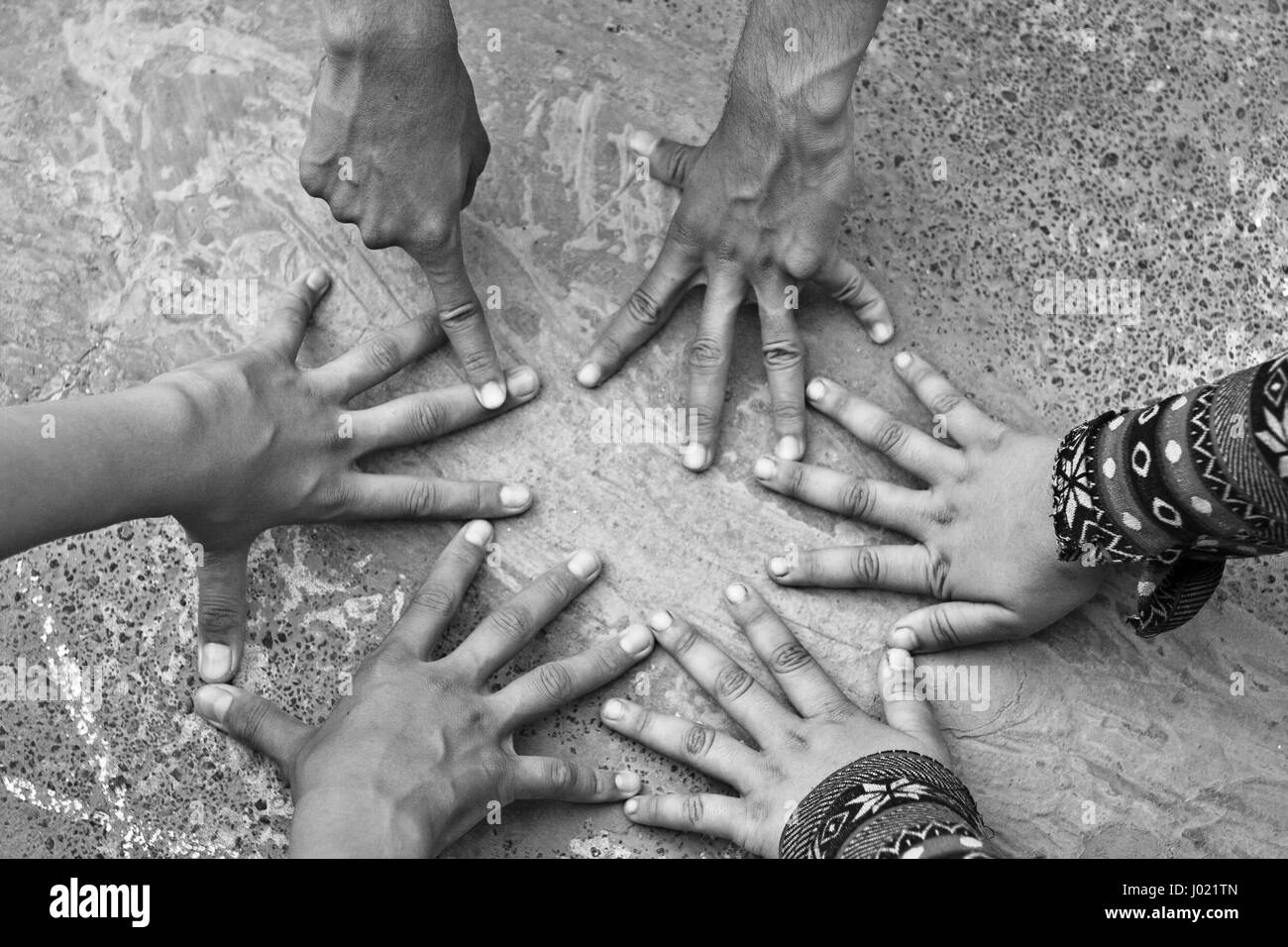 Kids Five Fingers On Green Grass Stock Photo 2244762073