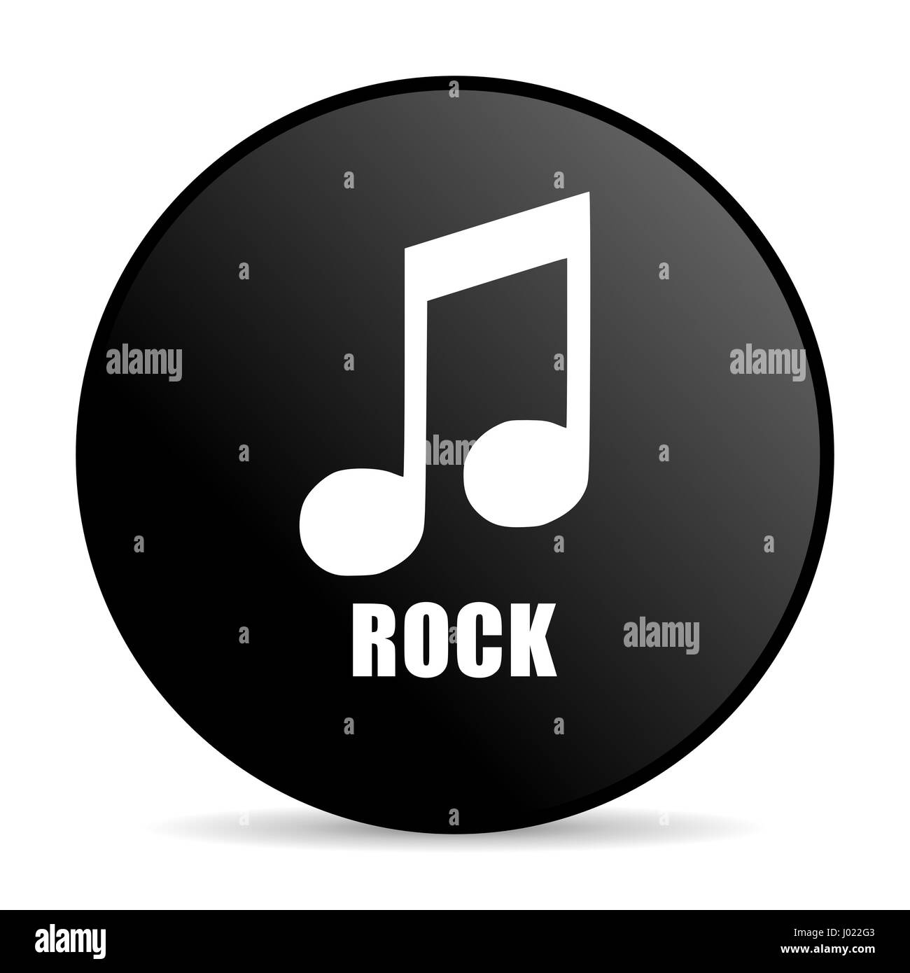 Rock music black color web design round internet icon on white