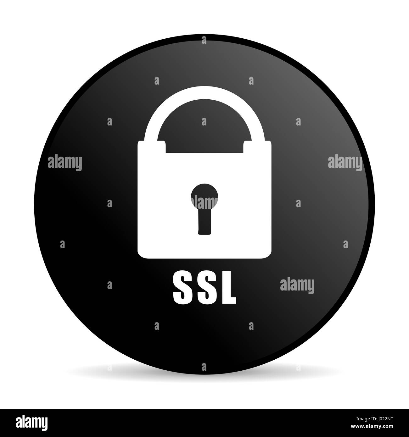 Csl black color web design round internet icon on white background. Stock Photo