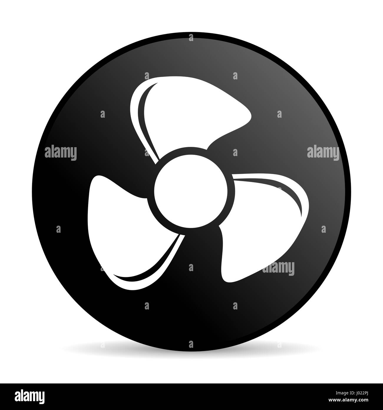 Fan black color web design round internet icon on white background ...