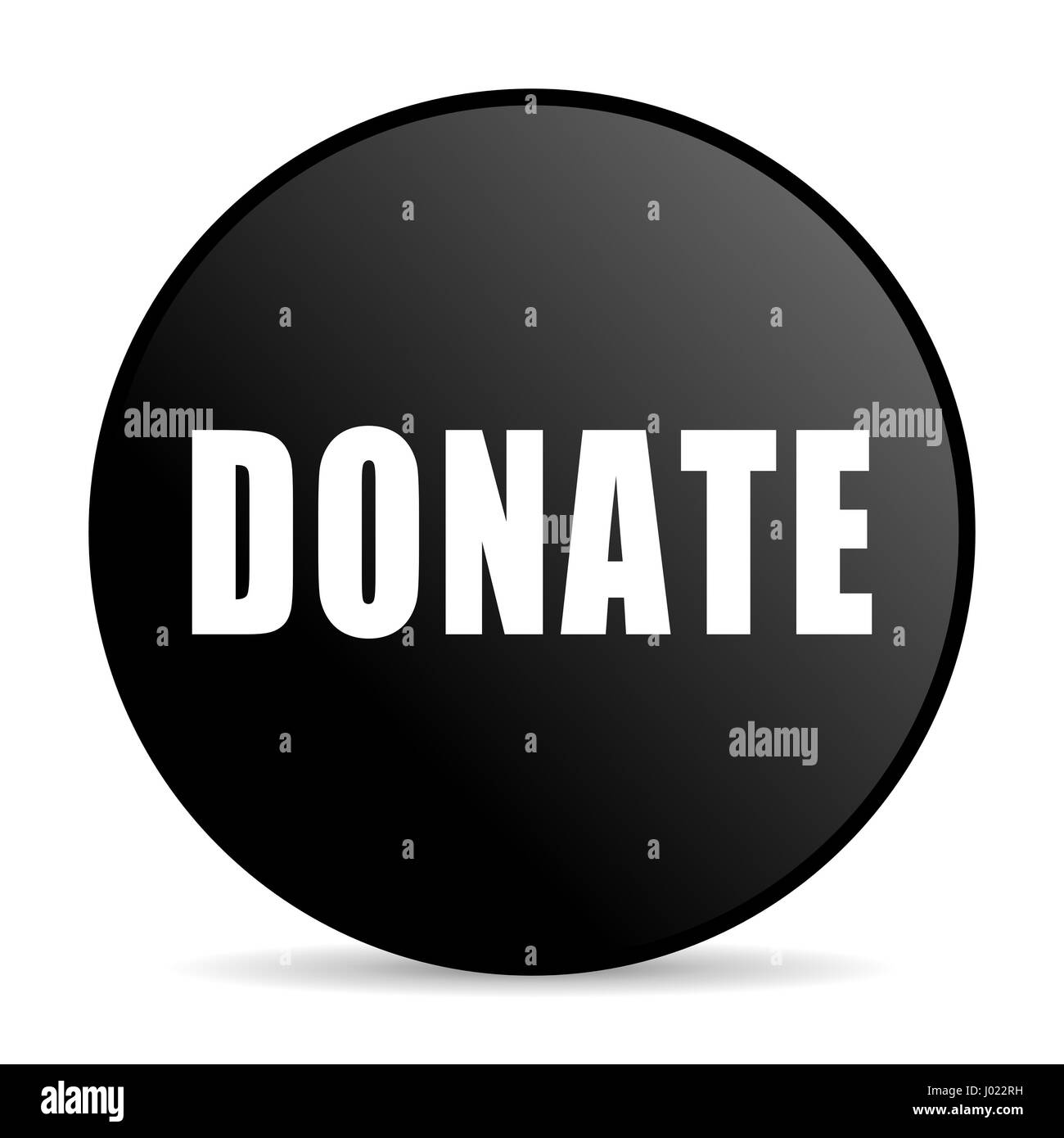 Donate black color web design round internet icon on white background. Stock Photo