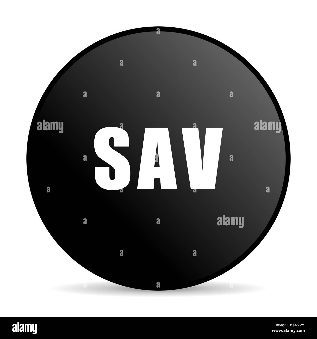 Sav black color web design round internet icon on white background. Stock Photo