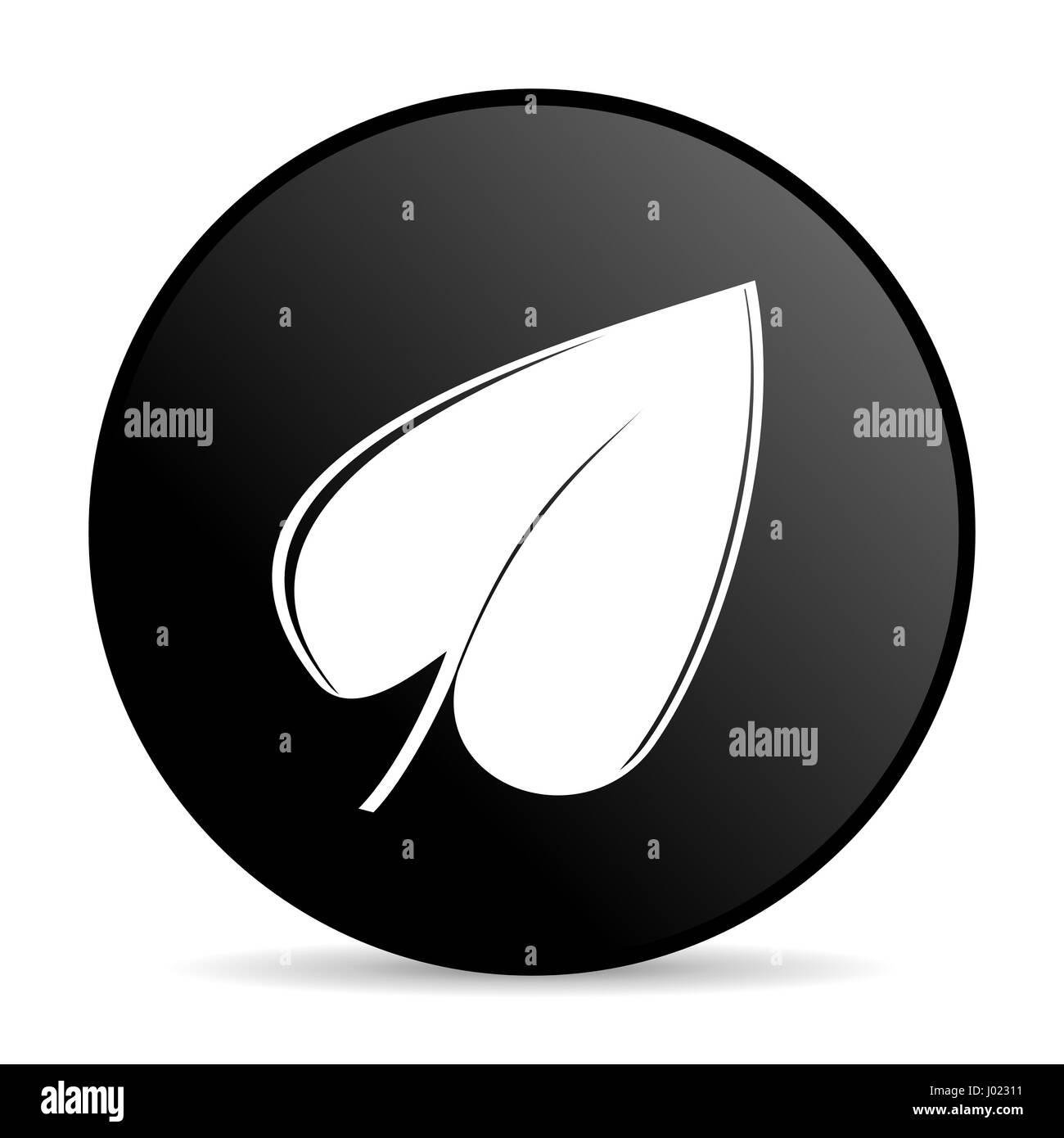 Leaf black color web design round internet icon on white background ...