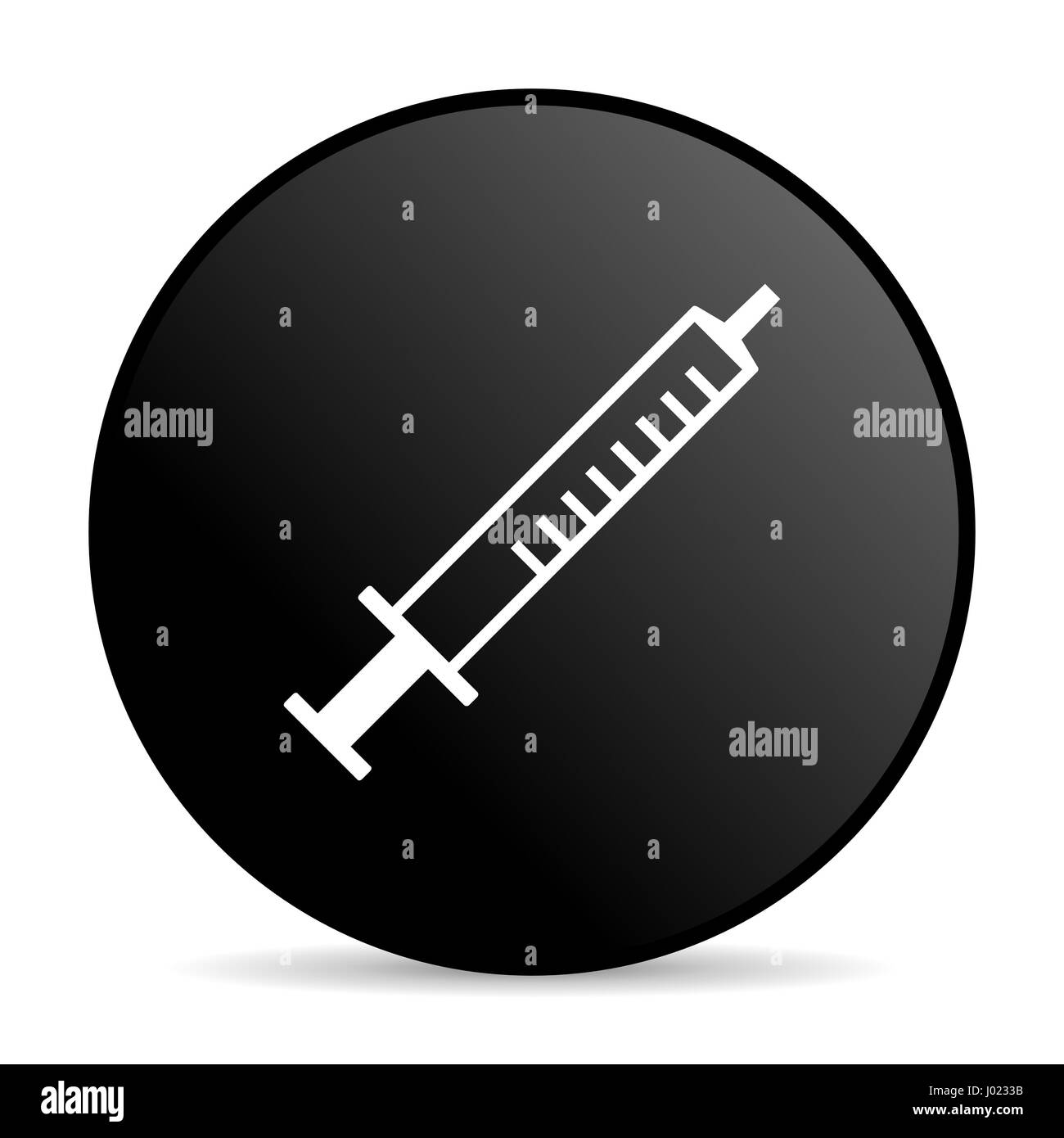 Medicine black color web design round internet icon on white background. Stock Photo