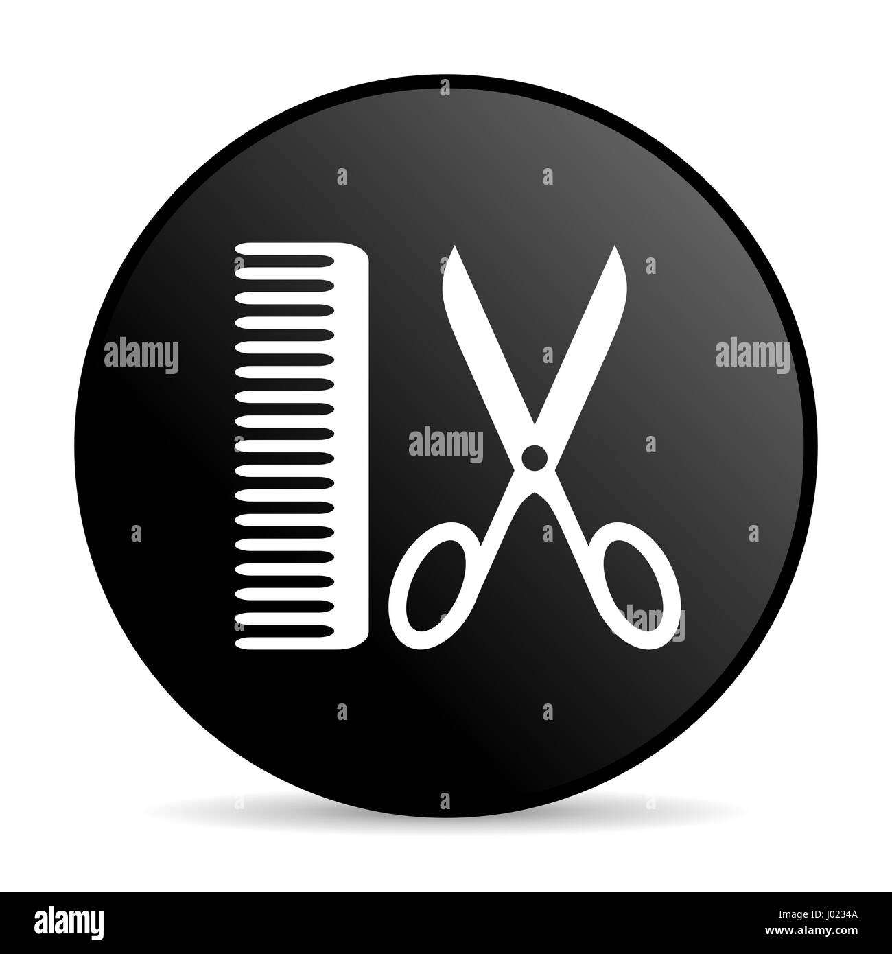 Barber black color web design round internet icon on white background ...