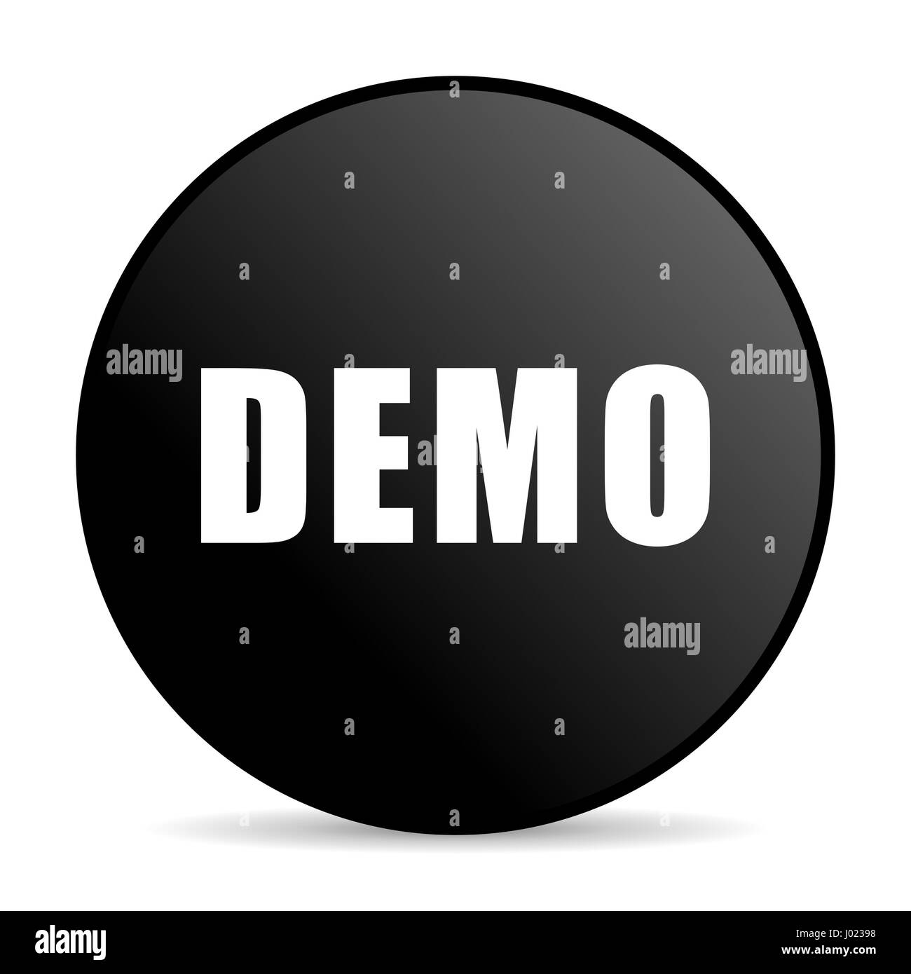 Demo black color web design round internet icon on white background