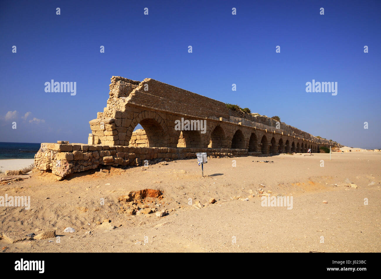 Aqueduct used by the Romans in Israel Stock Photo