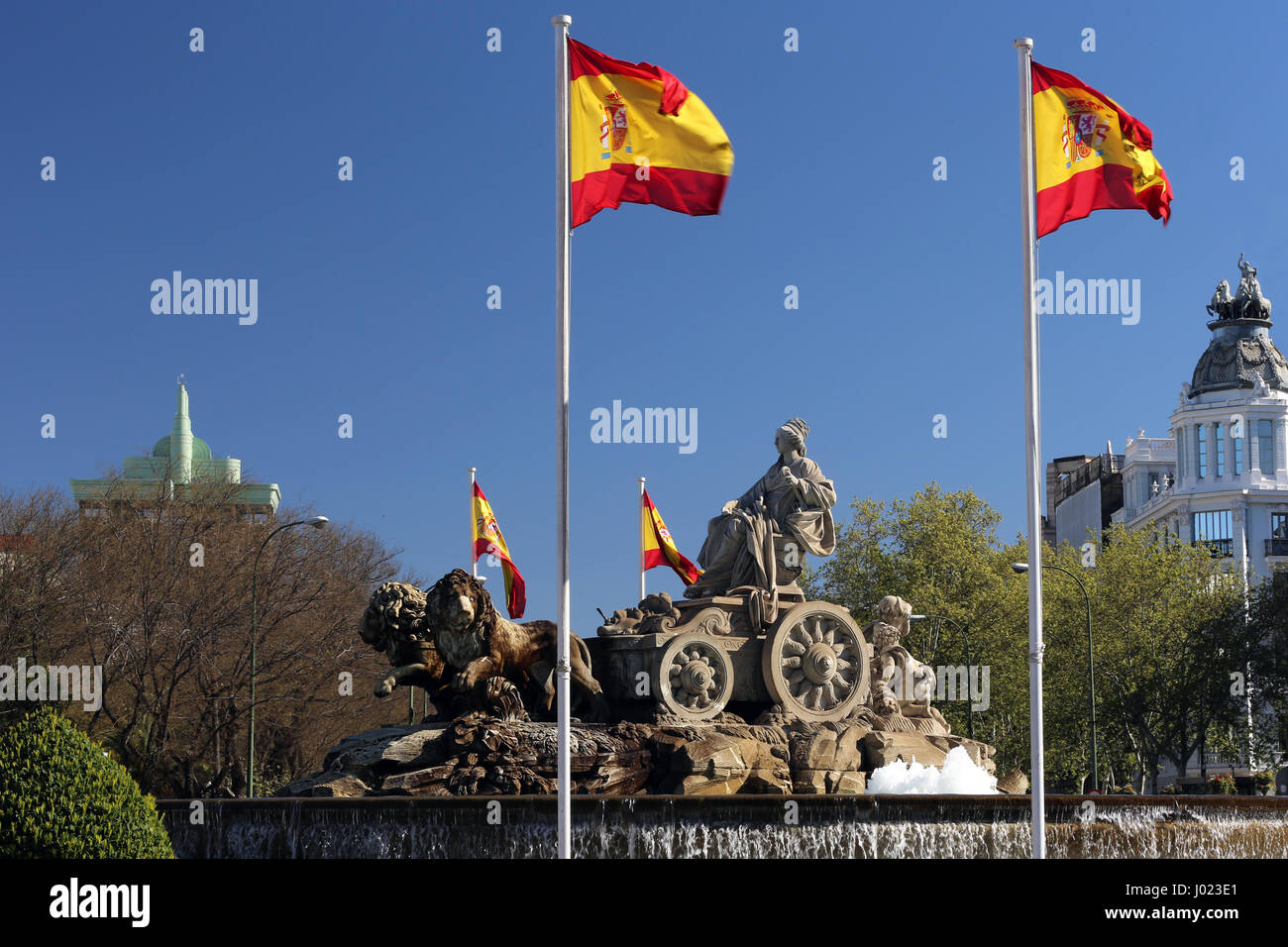 Cibeles Fountain in Madrid (Spain) Stock Photo