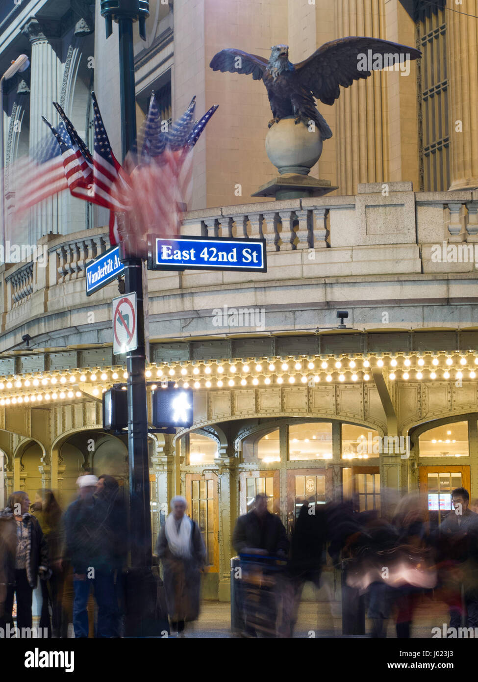 Iron Eagle Statue, Vanderbilt and 42nd St. Entrance, Grand Central Terminal, NYC Stock Photo